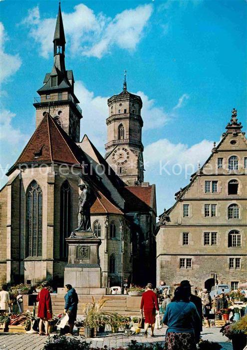 Stuttgart Stiftskirche mit Fruchtkasten und Schil