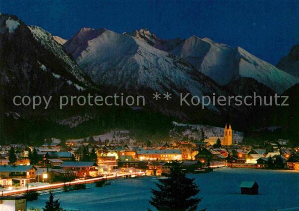 Oberstdorf bei Nacht mit Kegelkopf Krottenkopf Für