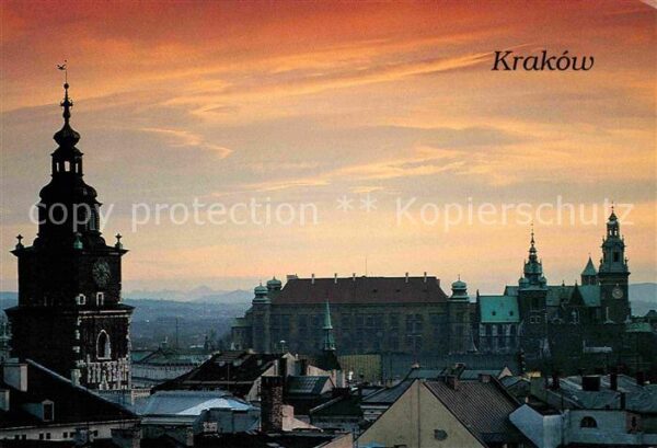 Krakow Krakau Town hall Tower and Wawell Hill