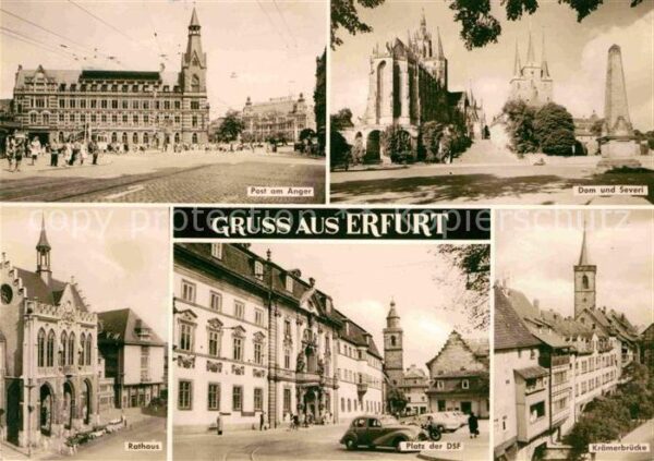 Erfurt Post am Anger Dom und Severi Rathaus Pl
