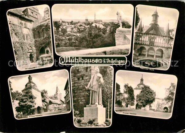 Muehlhausen Thueringen Rathaushof Panorama Popperoder Quelle T