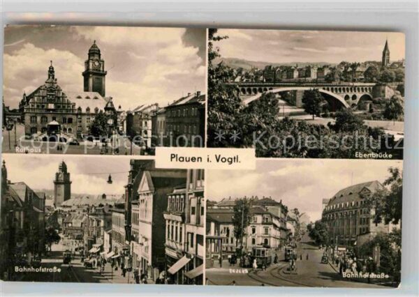 Plauen Vogtland Rathaus Ebertbrücke Bahnhofstrasse
