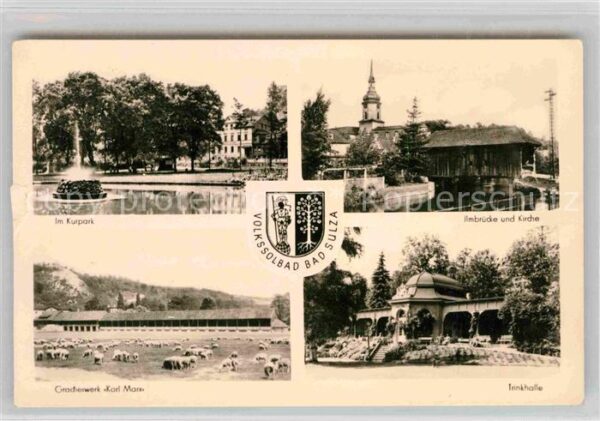Bad Sulza Kurpark Fontäne Ilmbrücke Kirche Gradie