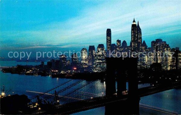Manhattan New York Nightfall in Lower Manhattan Brooklyn B