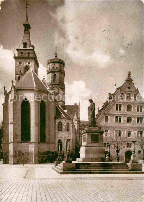 Stuttgart Schillerplatz Denkmal Kirche