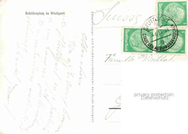 Stuttgart Schillerplatz Denkmal Kirche – Bild 2