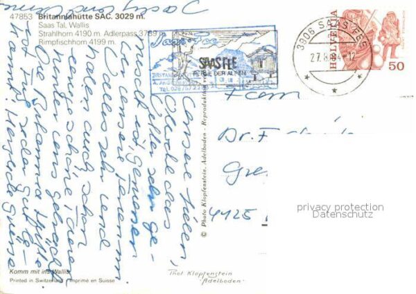 Britanniahuette Berghaus mit Strahlhorn Adlerpass Rimpf – Bild 2