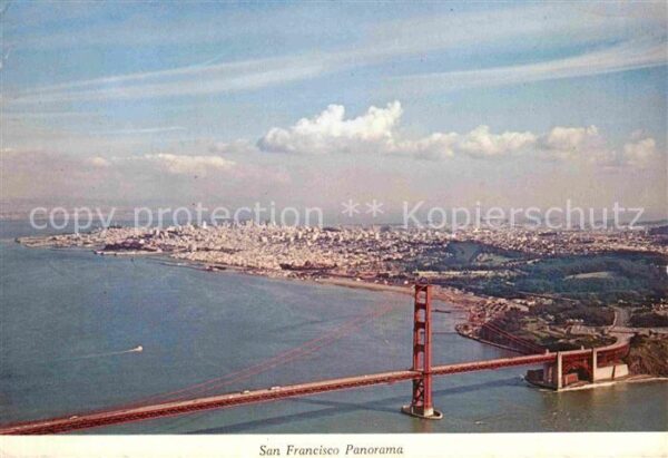 San Francisco California Panorama City and Golden Gate Bridge ae