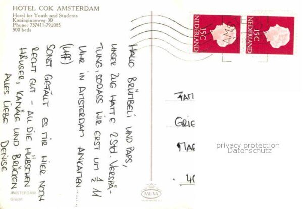Amsterdam Niederlande Hotel Cok Brücke Kanal Boot – Bild 2