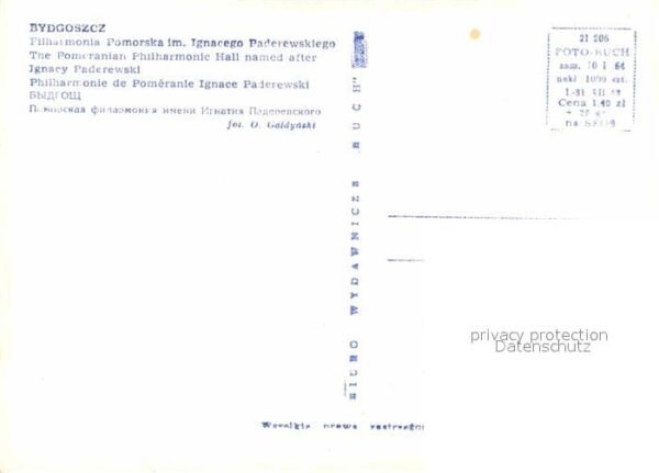 Bydgoszcz Pommern Philharmonie de Pomeranie Ignace Padere – Bild 2