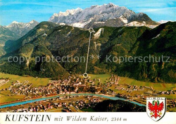 Kufstein Tirol mit Wildem Kaiser Fliegeraufnahme