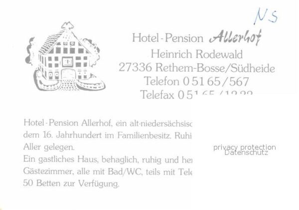 Bosse Rethem Hotel Pension Allerhof Gastraum Garten – Bild 2