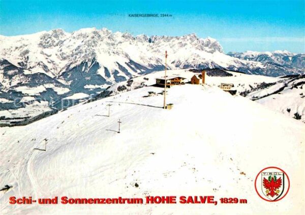 Hopfgarten Defereggen Skizentrum Hohe Salve mit Kaisergebirge