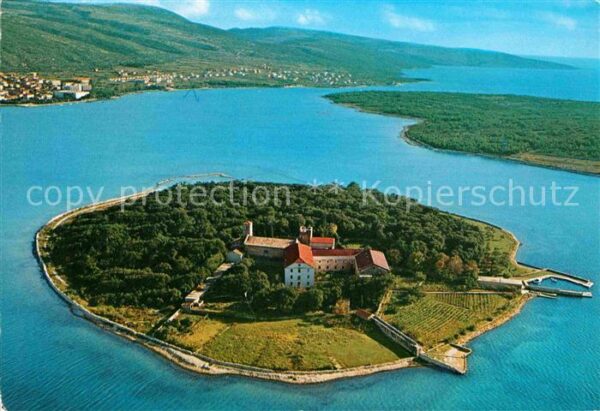 Punat Otok Kosljun Fliegeraufnahme