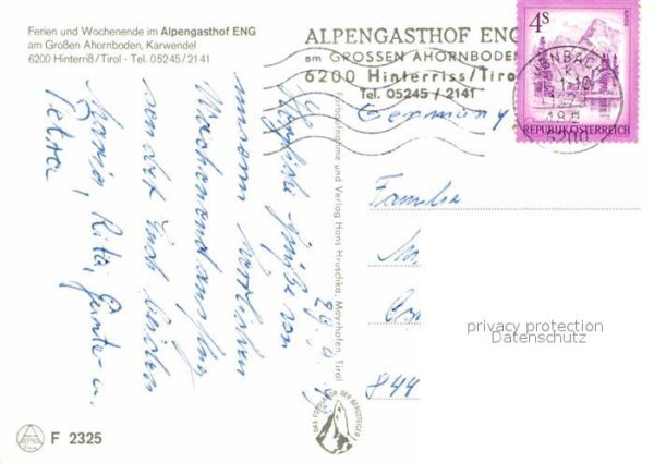 Eng Hinterriss Tirol Alpengasthof Eng Bar Gaststube Panorama – Bild 2