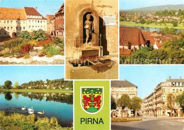 Pirna Markt Erlenpeterbrunnen Blick vom Sonne