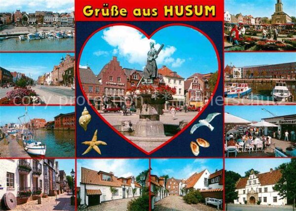 Husum Nordfriesland Orts und Teilansichten Marktplatz Brunn