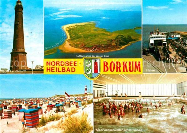 Borkum Neuer Leuchtturm Fliegeraufnahme Hafen