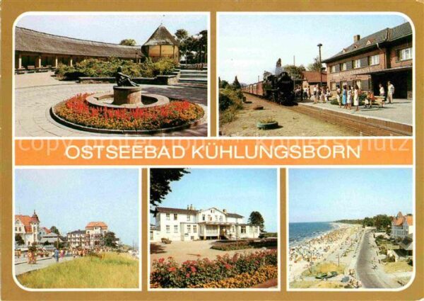 Kuehlungsborn Ostseebad Konzertgarten Bahnhof mit Molli Strandp