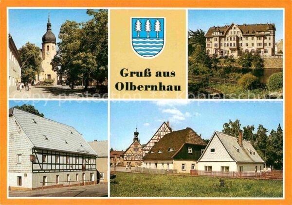 Olbernhau Erzgebirge Kirche Rathaus Gaststätte Wilder Mann S
