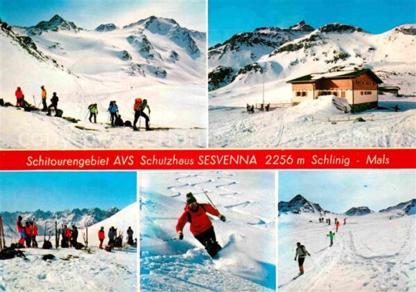 Schlinig Mals Suedtirol Skitourengebiet AVS Schutzhaus Sesvenna