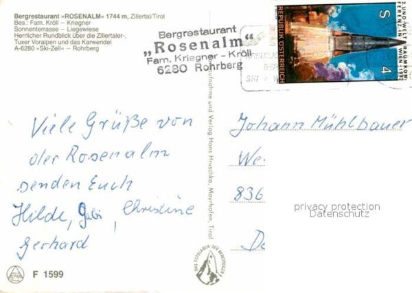 Rohrberg Tirol Bergrestaurant Rosenalm Terrasse – Bild 2