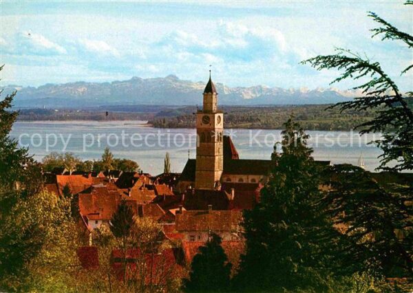 Ueberlingen Bodensee Alpenpanorama Kirche