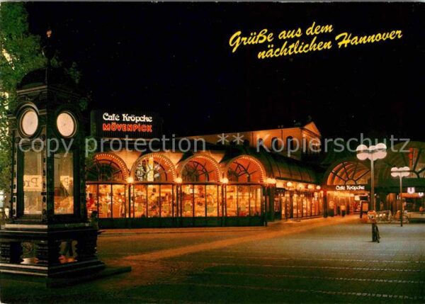 Hannover bei Nacht mit Cafe Kröpcke