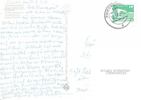 Friedrichroda FDGB Erholungsheim August Bebel Speises – Bild 2