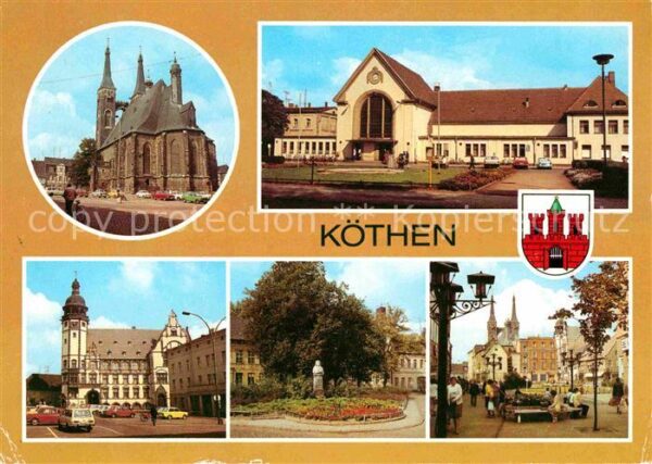 Koethen Anhalt St Jakobskirche Bahnhof Rathaus Joh Seb