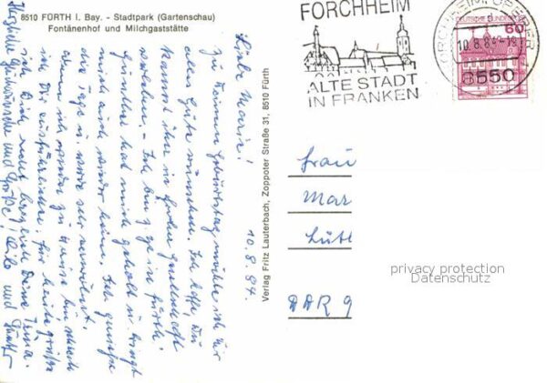 Fuerth Bayern Stadtpark Fontänenhof Milchgaststätte – Bild 2