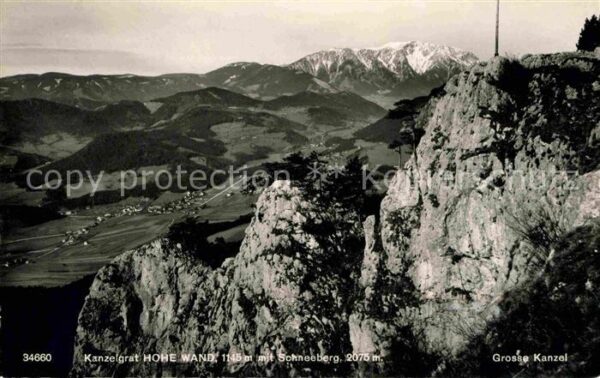 Hohe Wand Kanzelgrat Hohe Wand mit Schneeberg Hoc