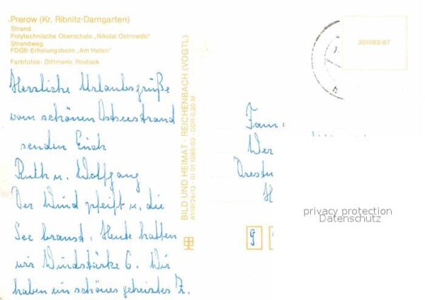 Prerow Ostseebad Strand Polytechnische Oberschule Strand – Bild 2