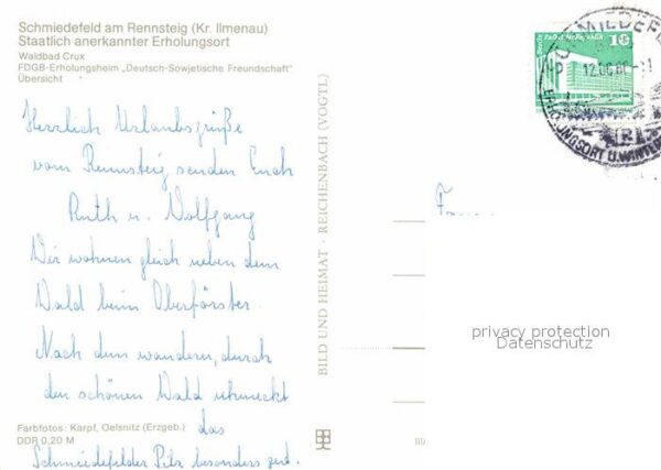 Schmiedefeld Rennsteig Waldbad Crux FDGB Erholungsheim DSF Übe – Bild 2