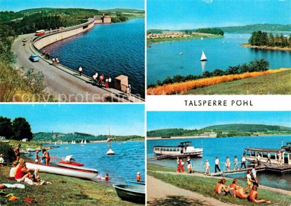 Poehl Vogtland Talsperre Sperrmauer Badestrand Bootsan