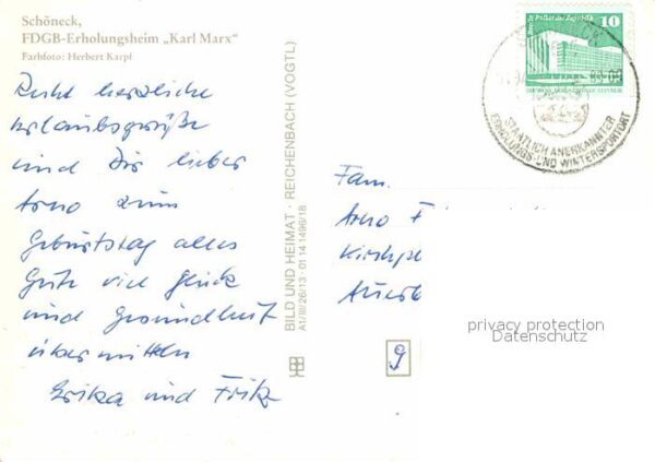 Schoeneck Vogtland FDGB Erholungsheim Karl Marx – Bild 2