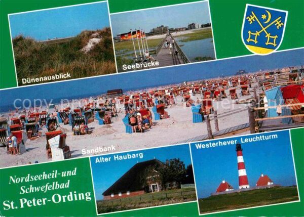 St Peter-Ording Dünen Seebrücke Sandbank Strand Alter H