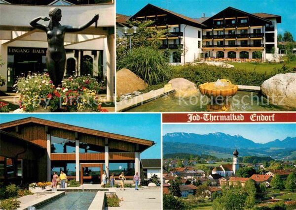 Endorf Bad Jod Thermalbad Kurhaus Statue Ortsansic