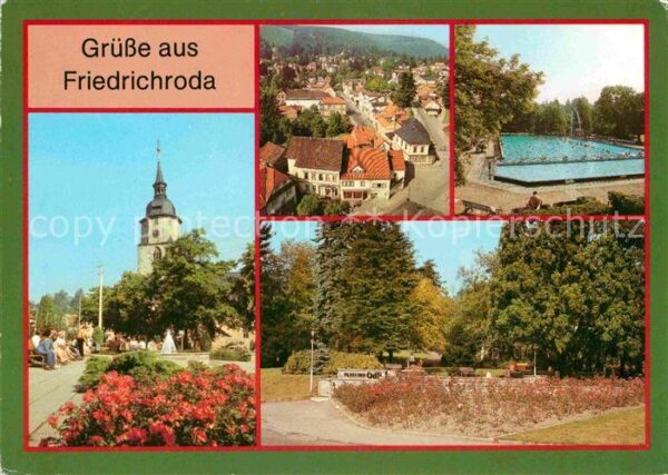 Friedrichroda Zentrum Blick vom Kirchturm Waldbad Pla