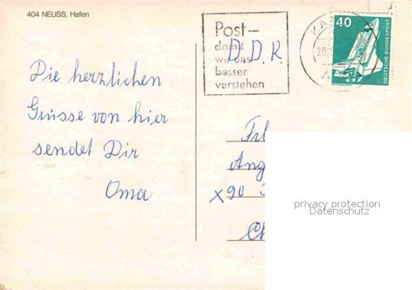 Neuss Hafen Frachtkahn Schiffskran – Bild 2