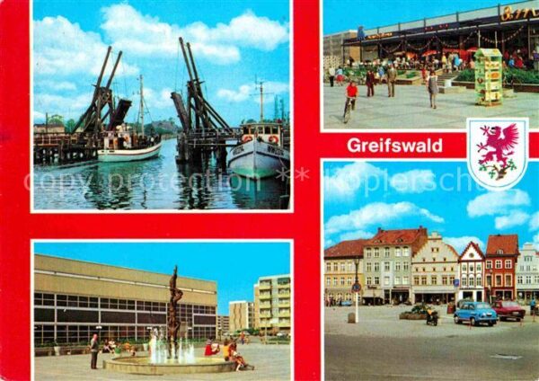 Greifswald Wiecker Brücke Kaufhalle Plastik Brunne