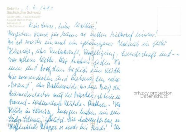 Sebnitz Gaststätte Finkenbaude August Bebel Pla – Bild 2