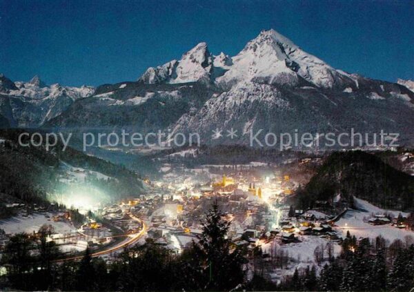 Berchtesgaden Mondnacht mit Watzmann und Hochkalter B