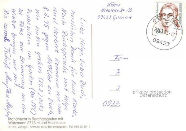 Berchtesgaden Mondnacht mit Watzmann und Hochkalter B – Bild 2