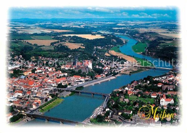 Meissen Elbe Sachsen Albrechtsburg Dom Burgberg Fliegeraufna