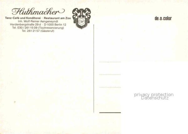 Berlin Tanzcafe Restaurant Huthmacher – Bild 2