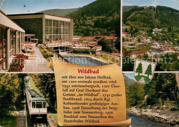 Wildbad Schwarzwald Teilansichten Heilbad Eisenbahn Geschic