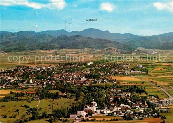 Bad Krozingen mit Blick zum Belchen Schwarzwald Flieg