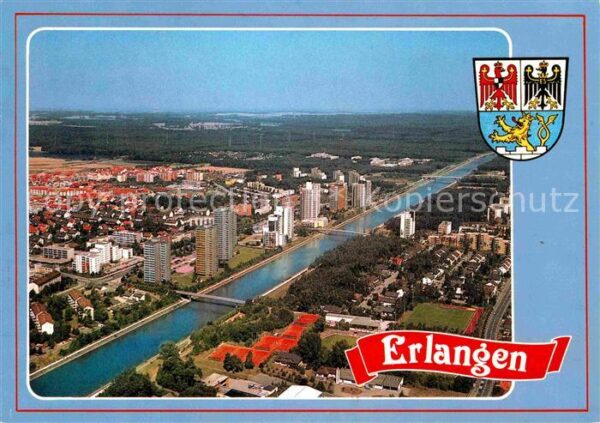Erlangen Europakanal Fliegeraufnahme Wappen