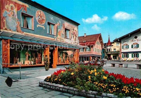 Oberammergau Buntes Haus und Hotel Alte Post Dorfpla